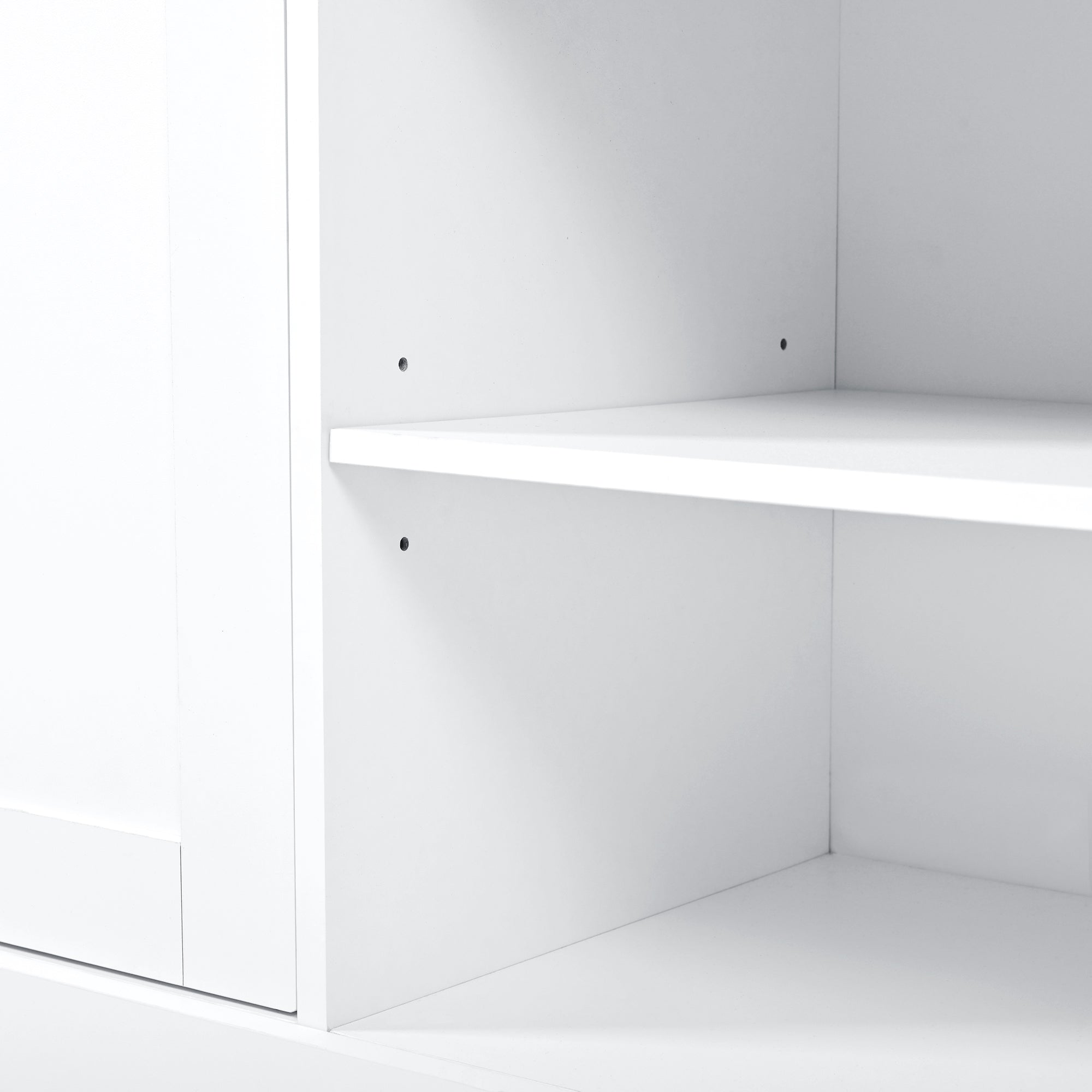 Entertainment Center Arched Wall Unit White MDF Fits TV 91.6x14.9x73.8 In